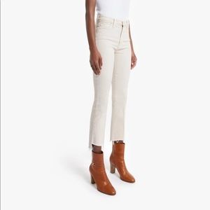 MOTHER The Insider Crop Step Fray in Toasted Ivory